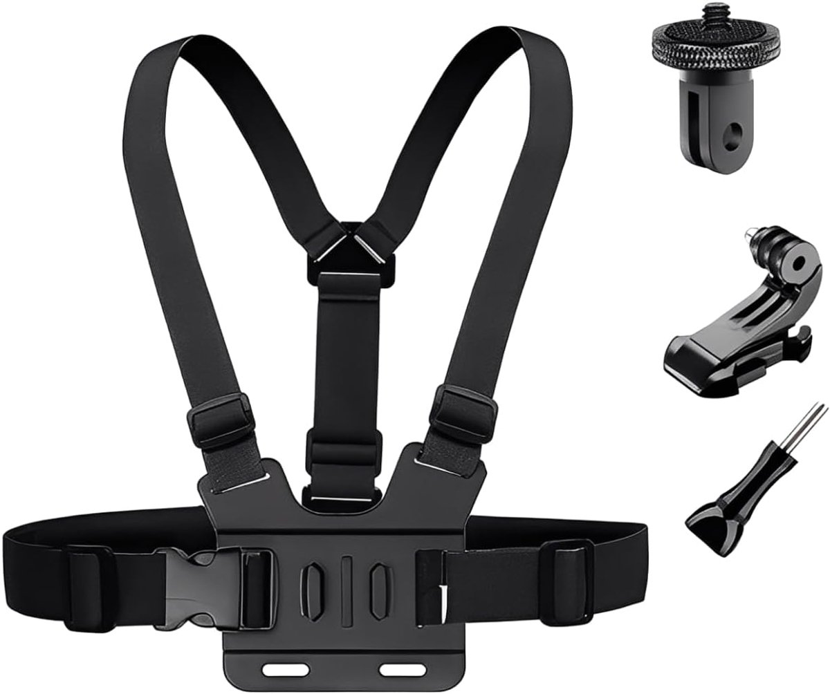 SnelShoppen - Verstelbare Borstriem Houder voor Actiecamera's - Compatibel met Insta 360 X5 X4 X3 X2 X - Accessoires Kit voor Outdoor Activiteiten zoa