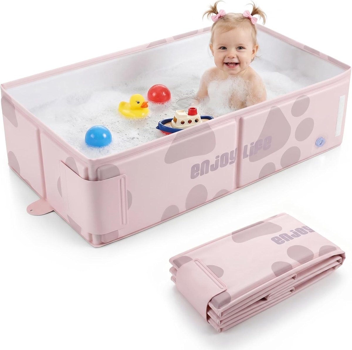 SnelShoppen - Opvouwbaar Babybad voor Kinderen met Temperatuursticker - Draagbaar en Gemakkelijk te Reinigen - Stabiliteit en Duurzaamheid - Ideaal vo