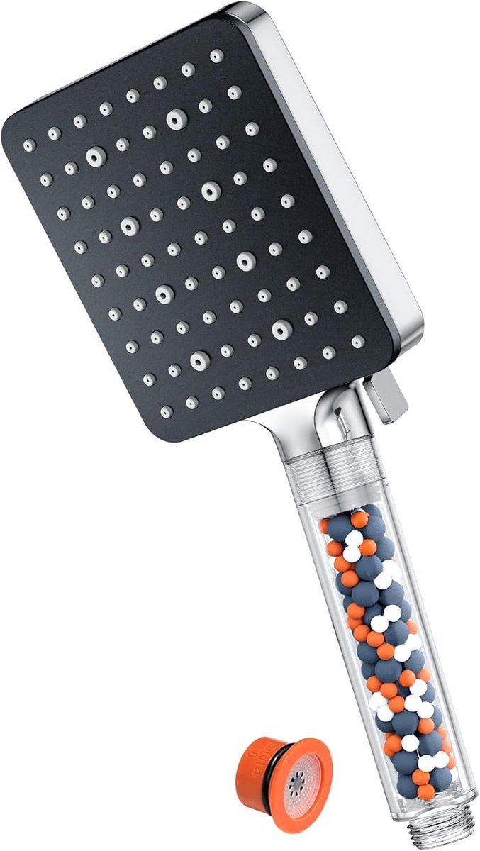 SnelShoppen - Waterbesparende Douchestraal met Filter - Hoge Druk Handdouche met 6 Jet Types, Antikalk, Chroom, Luxe Regen Douchekop 115x100mm