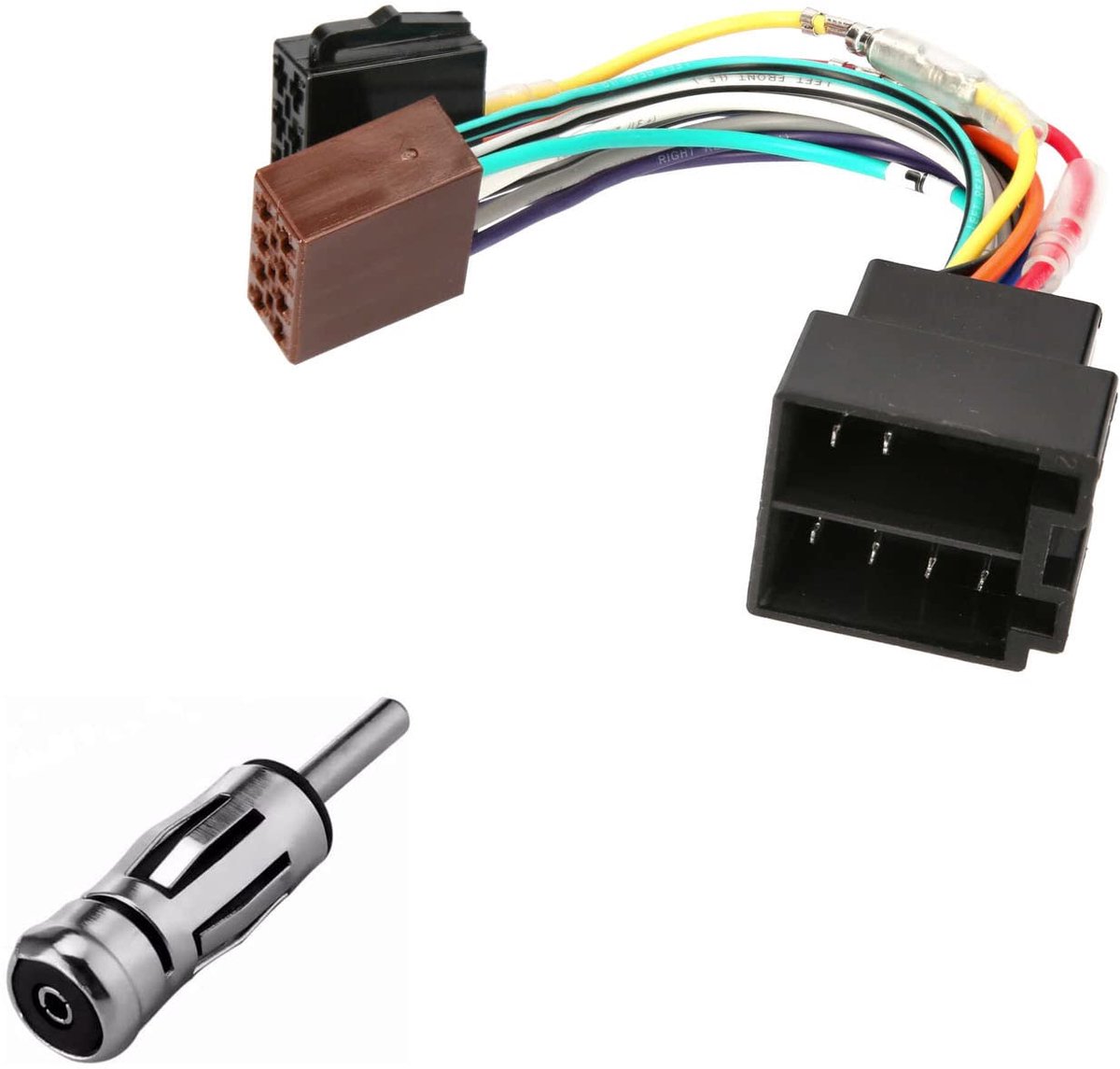 SnelShoppen - Universele Auto Radio Adapter SET - DIN ISO Antenne Adapter + 16 Pin ISO Verlengkabel voor Diverse Auto Merken