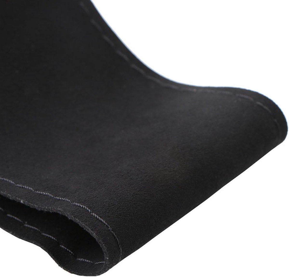 SnelShoppen - Unieke Suède Auto Stuurhoes Hand Naaien Maat 37-38 cm Zwart Rood - Stijlvol en Comfortabel voor elke Auto