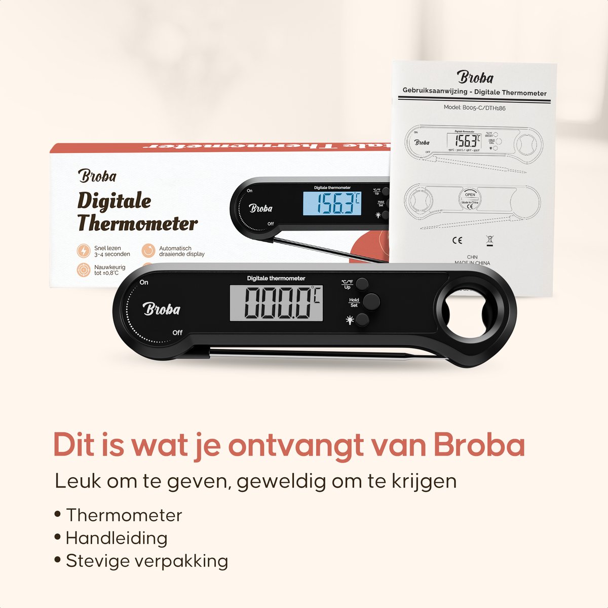 Vleesthermometer BBQ Thermometer - Oventhermometer Keukenthermometer Kookthermometer - Kerntemperatuurmeter Voedselthermometer Kernthermometer - Suikerthermometer Kook Thermometer Vlees Oven Keuken - Temperatuurmeter Digitaal - Barbecue Accessoires — cadeau in Sieraden - foto 7