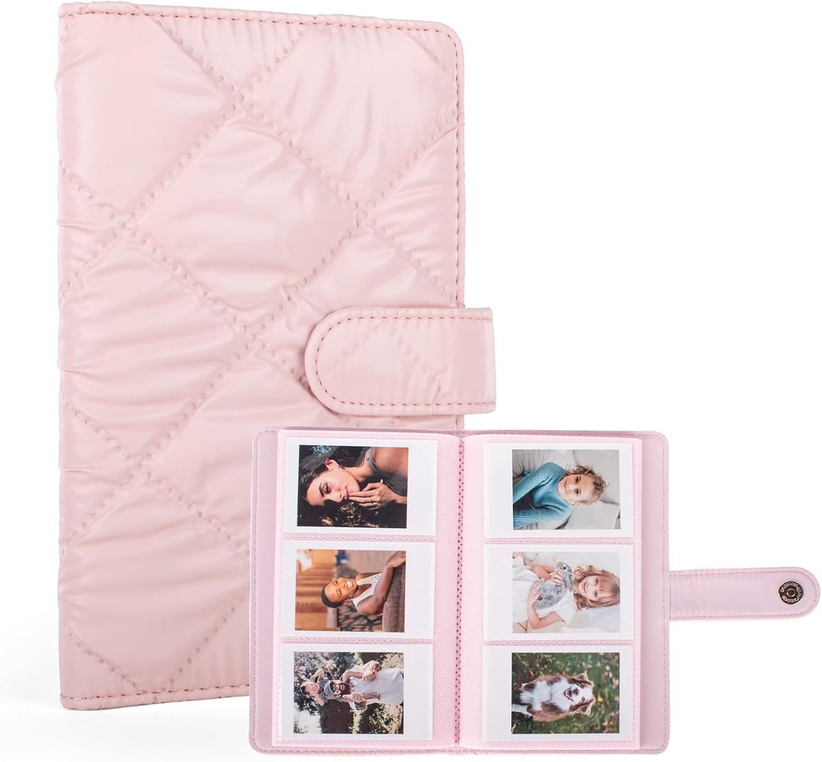 SnelShoppen - 108 Pocket Foto Album voor Fuji Instax Mini Film/Polaroid 3 Inch Foto's PU Leer Case voor Instax Mini 12 11 9 41 EVO Liplay - Roze