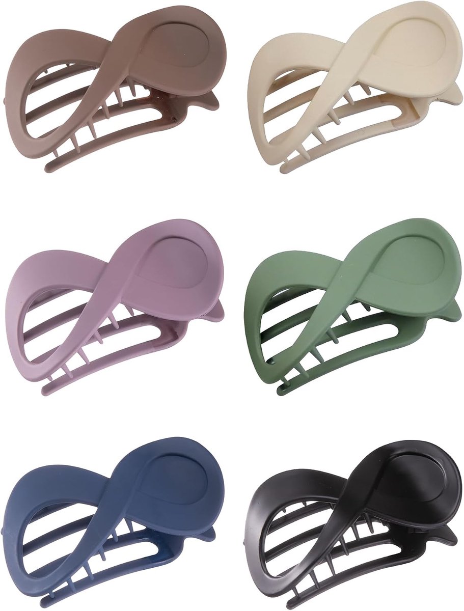 SnelShoppen - 6 Pcs Grote Haarclips - Non-slip Claw Clips voor Halve Haarstijlen - Franse Haaraccessoires van Metaal en Acryl - Perfect voor Feest en