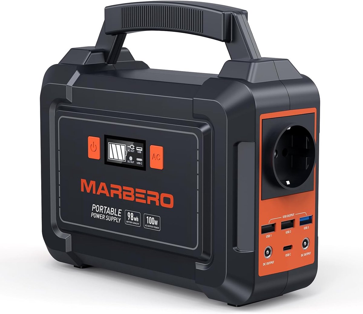 SnelShoppen - 150W Draagbare Powerstation 98Wh, Zonne-generator met 230V Stopcontact, DC-uitgangen, USB-poorten, LED Lamp – Ideaal voor Camping, Reize