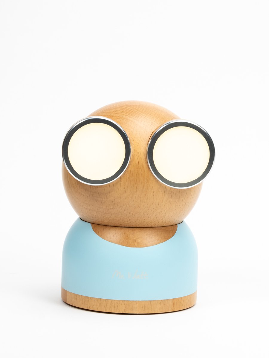 Mr Watt GoggleLamp - Tafellamp - Kinderlamp - Hout - Breeze Blue - Blauw