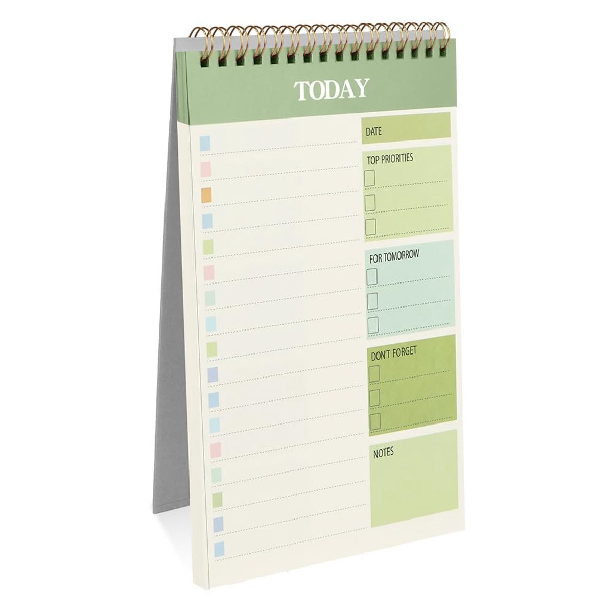 Dailygoods - A5 Wekelijkse Planner met 52 Afscheurbare Pagina's in Groen