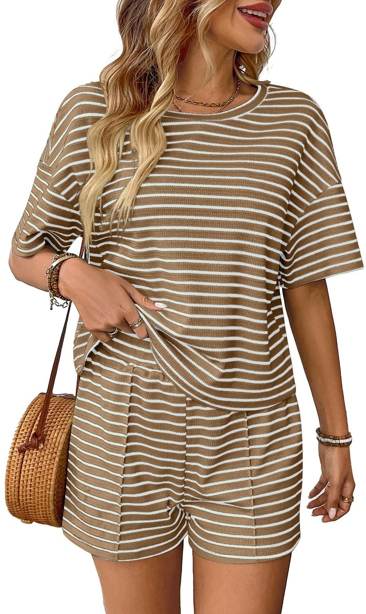 Dailygoods- Lounge Set - 2-delige Outfit - Comfortabele Stof - Loungewear - Geschikt voor Binnen/Buiten - Ademend en Lichtgewicht