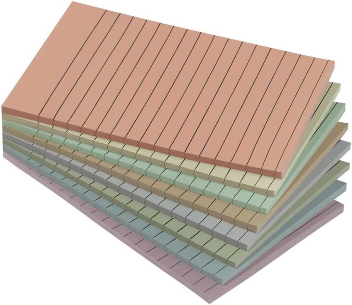 Dailygoods- Zelfklevende Notities 10 x 15 cm - Gelinieerde Notitieblokken - 8 Pads - 280 Vellen - Efficiëntie voor Kantoor en Thuis - Plaknotities