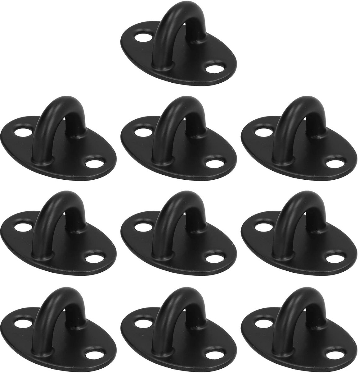 Dailygoods- Plafondhaak Zwart - 10 Stuks - Sterke Constructie - Voor Hangen van Planten/Schommels - Roestvrij Staal - Duurzaam en Stabiel - Haken