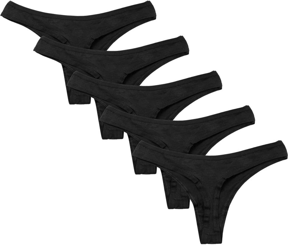 Dailygoods- Thong Katoen Multipack - Comfy Ondergoed - G-String Slipje - Vrouwen Lingerie - Comfortabele Pasvorm - Betaalbare Prijs