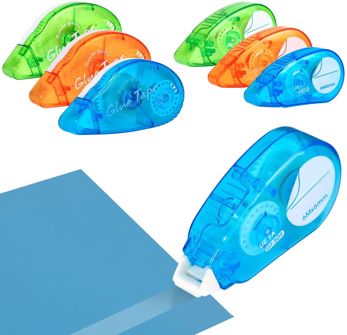 Dailygoods - 6 Stuks Dubbelzijdig Plakband op Roller