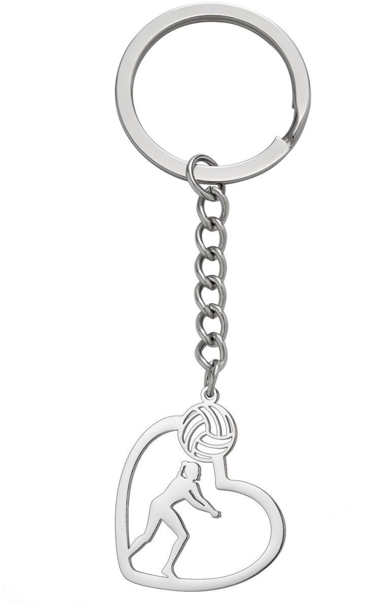 Dailygoods- Volleybal Hanger Hoogwaardige Roestvrij Staal - Sleutelhanger - Sport Sieraden - Delicaat Design - Hittebestendig - Voor Atleten