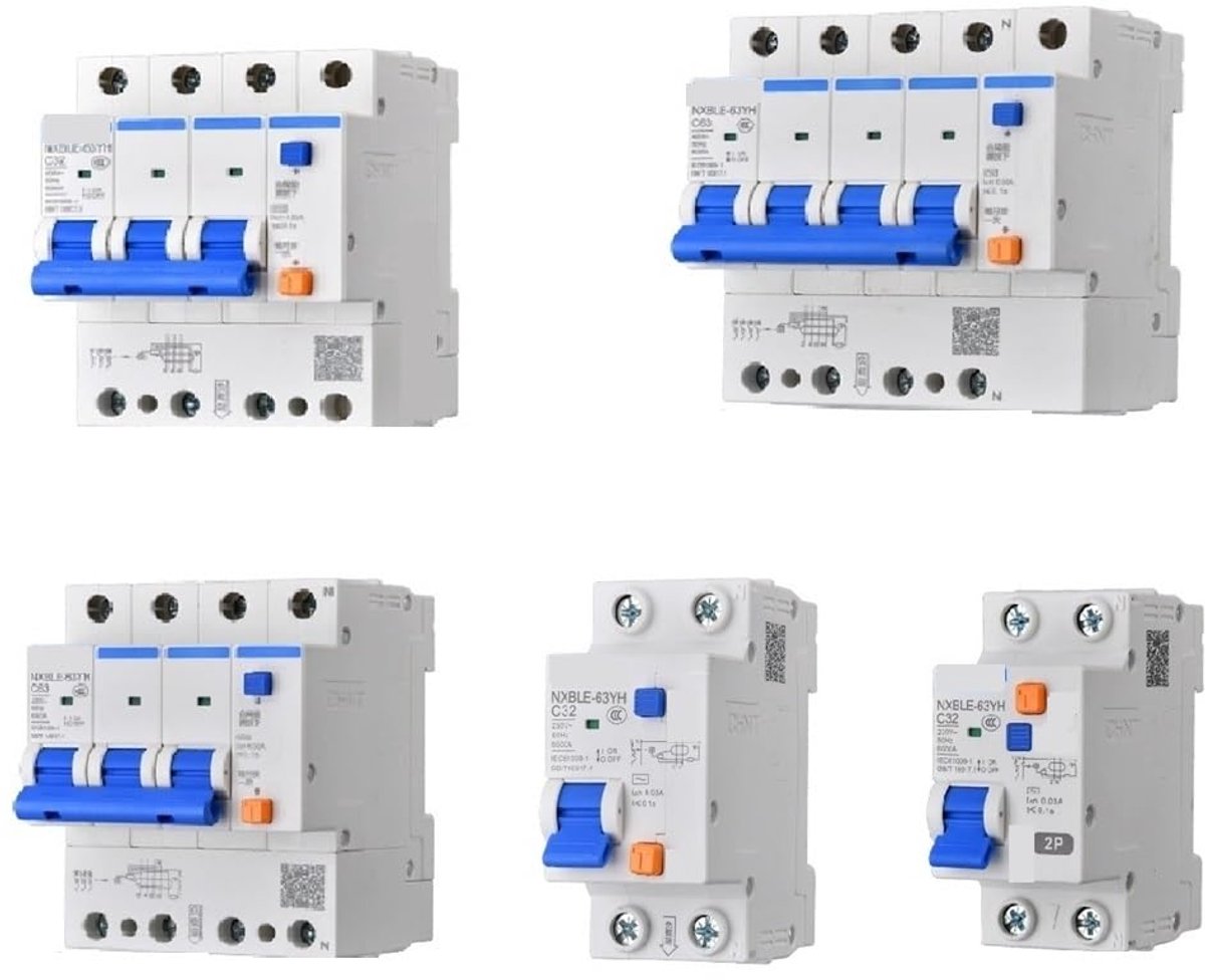 Stroomonderbreker - Differentiële schakelaar - Elektrische veiligheid - Lichtboog beveiliging - 16A - Wit