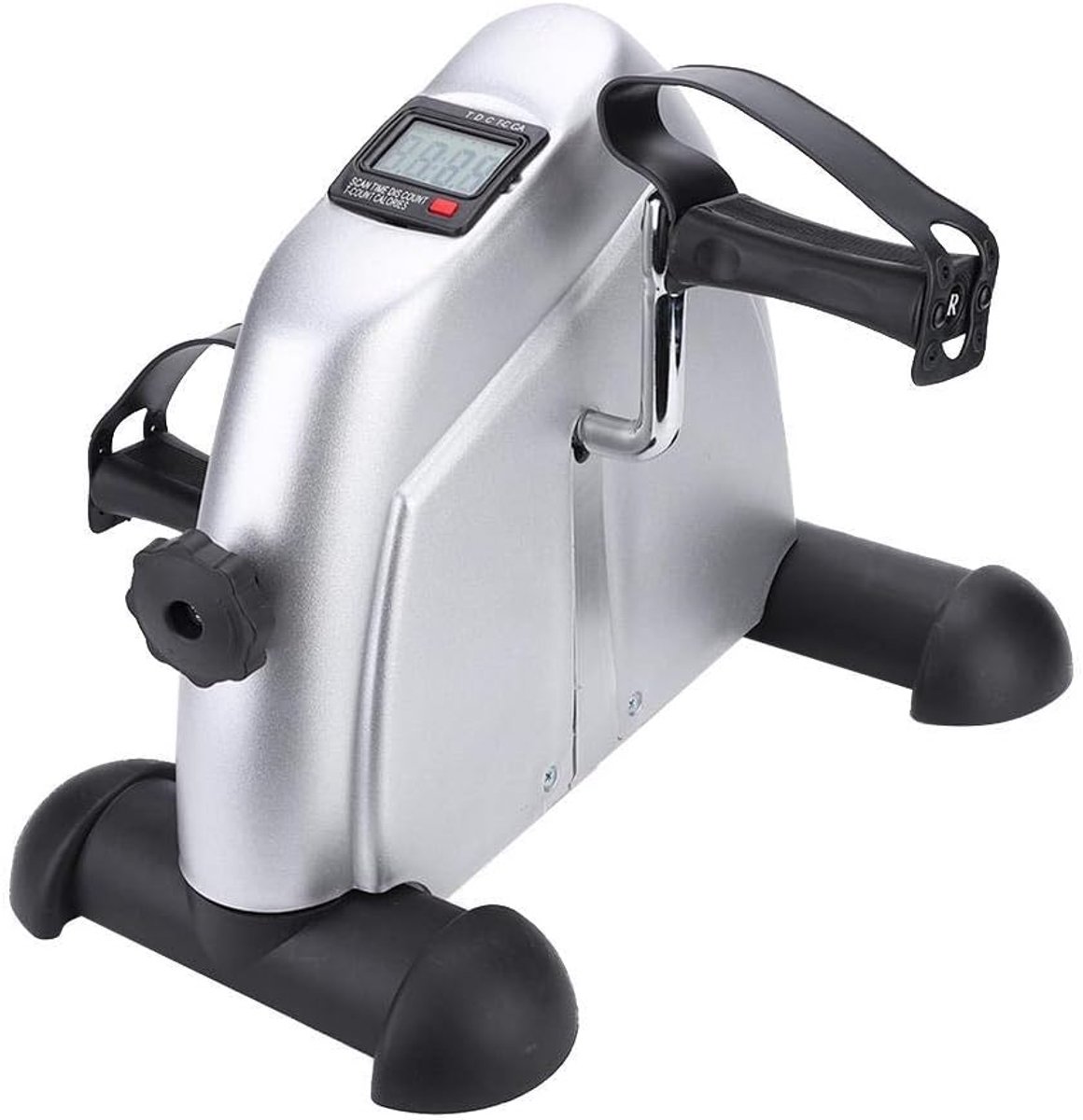 Pedaaltrainer Hometrainer - Mini stepper - Fitness thuis - Met display - 37.5 cm - Grijs
