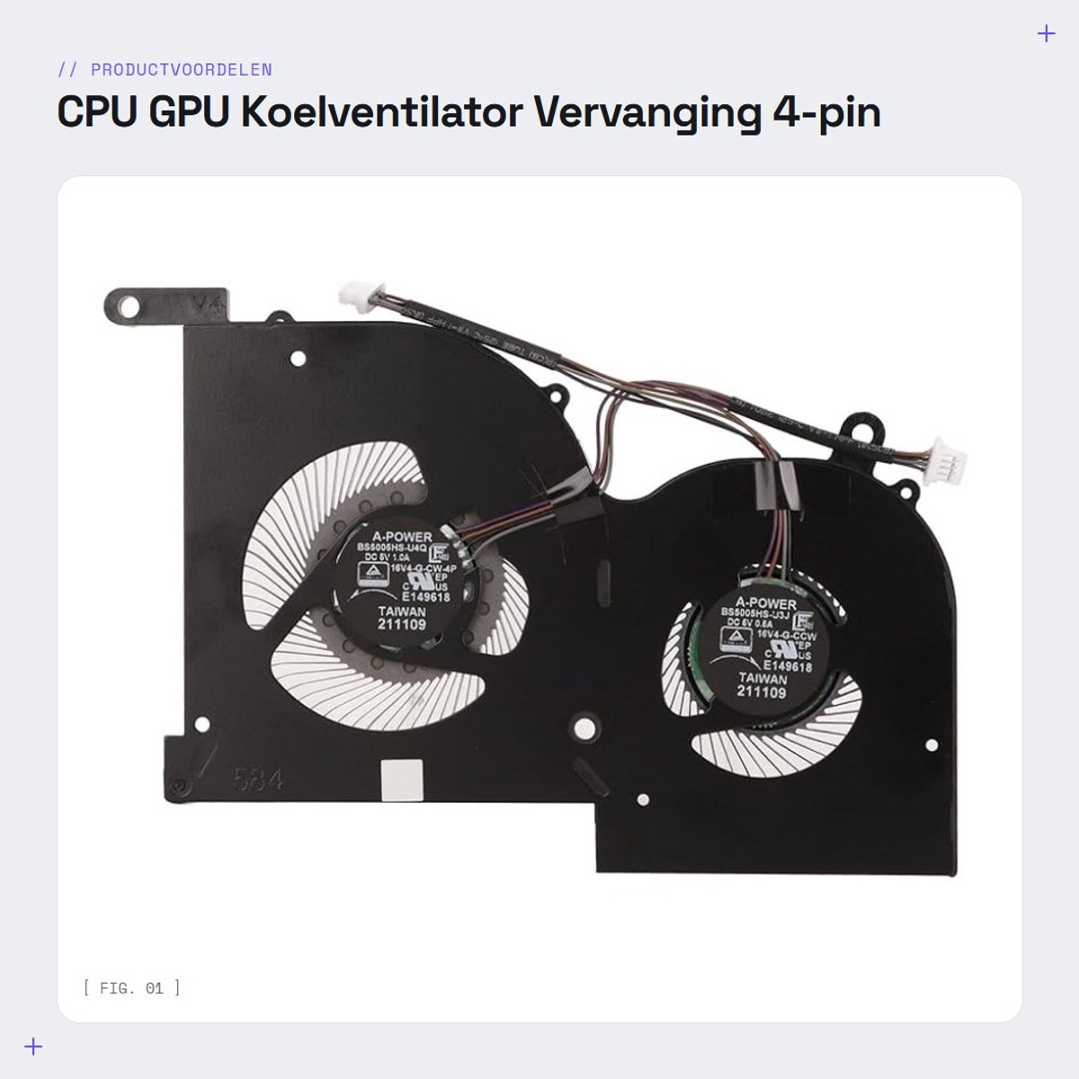 Dailygoods - CPU GPU Koelventilator - Vervanging - 4-pin - Laptop Koelventilator - Breed compatibel - Ideaal voor gaming laptops - Geschikt voor GS66...