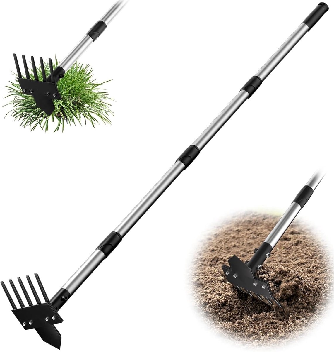 Dailygoods- Onkruidtrekker met lange steel - Tuin wieden tool - Onkruidverwijderaar - Handgereedschap - Geschikt voor alle soorten onkruid - Ideale hulp voor ontwortelen