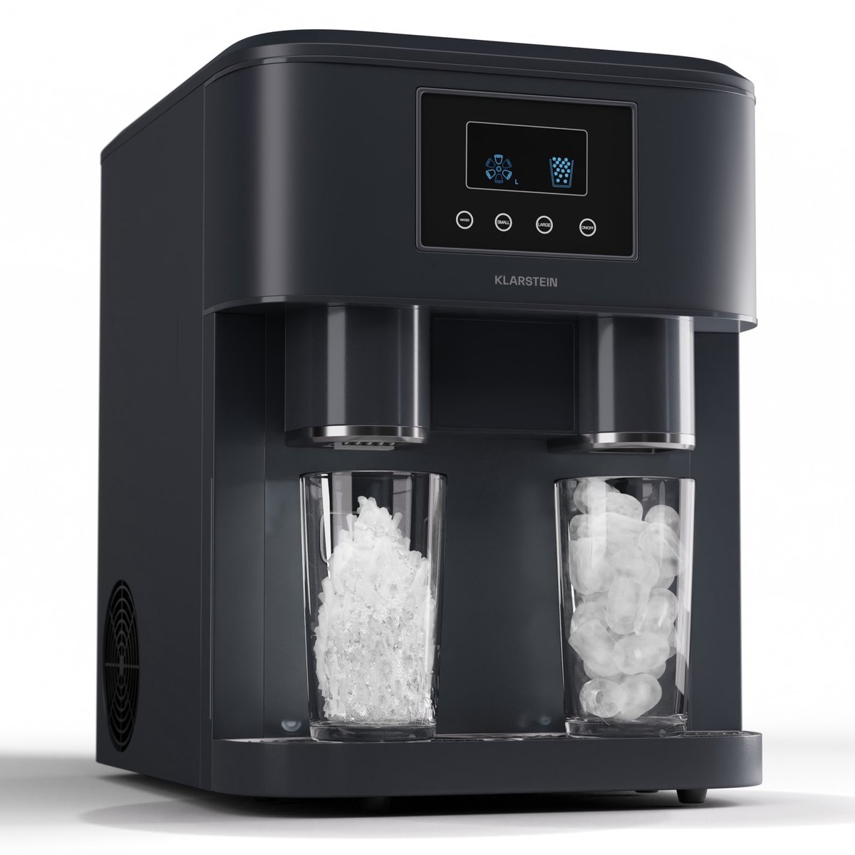 Klarstein ijsblokjesmachine voor thuis, kamperen en horeca; snelle mini-ijsblokjesmachine, professionele ijsmaker voor gemalen ijs, grote en kleine ijsblokjes, 1,8 liter watertank, 15 kg ijs in 24 uur. - IJsblokjesmaker - 120 cm - voor Feest
