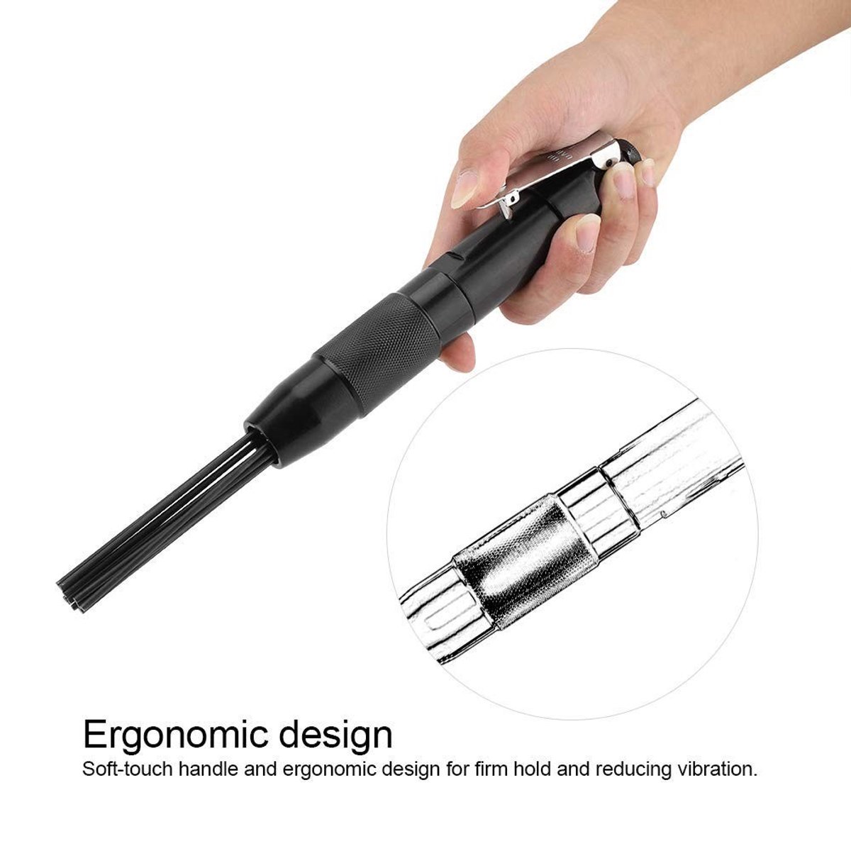 Dailygoods - Needle Remover - Effectief tegen roest en verf - 32.5 cm - Carbon staal - Voor professioneel gebruik - 12 naald uitvoering
