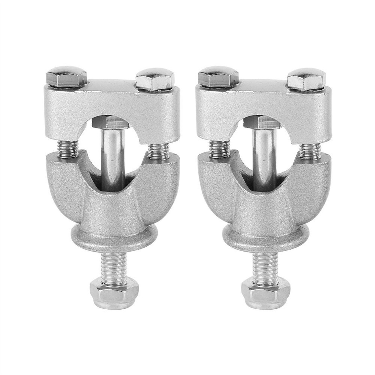 Dailygoods- Motorhandvat Zilver - Stuurpen Verlenging - Aluminium - 22 mm - 1 Paar - Schokbestendig - Stuurverhoger