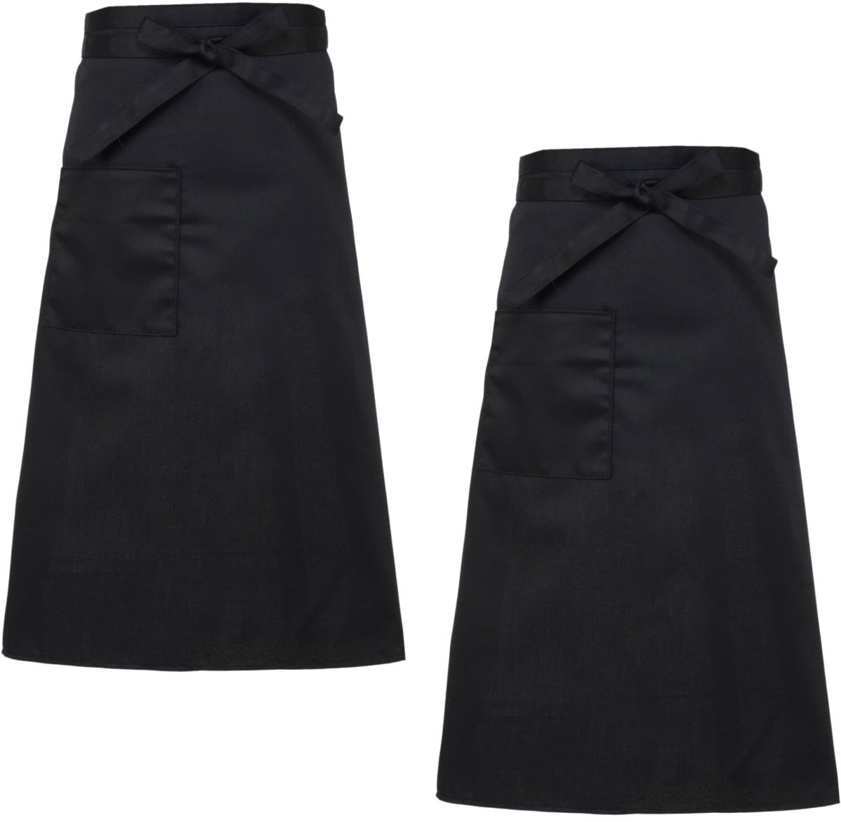 Dailygoods - 2 stuks zwart schort, catering rond half, serverschort, restaurant, voor keuken, chef-kokschorten mannen en vrouwen, 69 x 68 cm, voor bistro, restaurant, café, gebak, schilderen