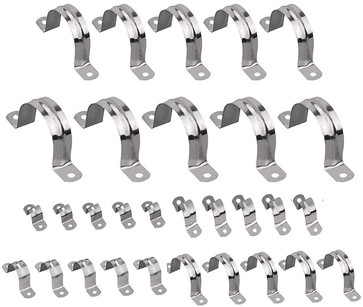 Allecto - 30 Stuks Buisklemmen - U-buisklemmen Set - Roestvrij Staal