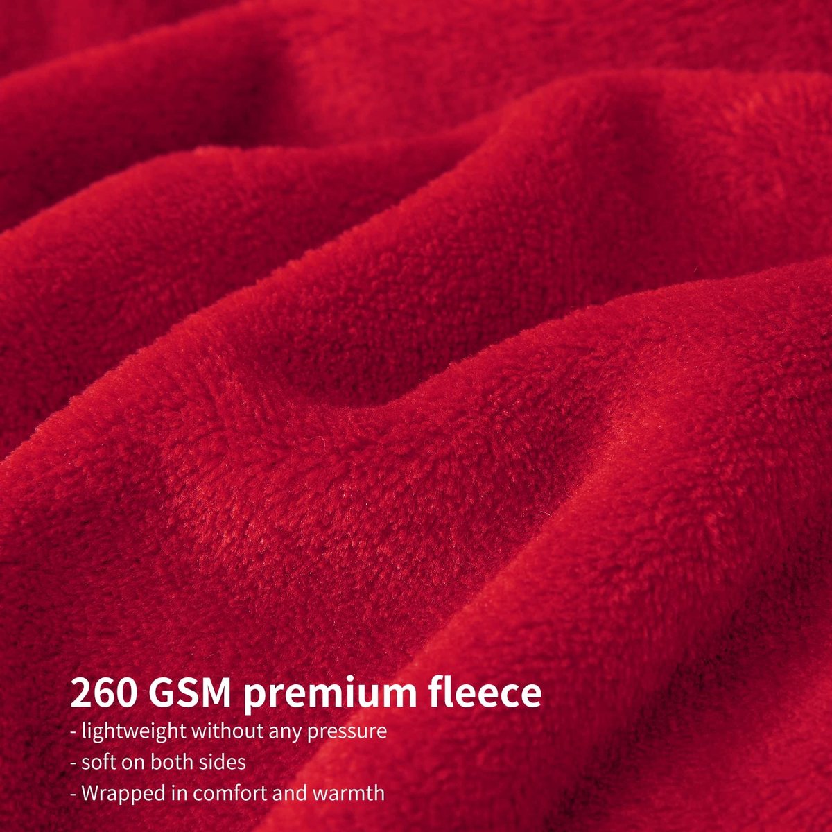 Solidchoice- Fleece Deken 220 x 240 cm - Zachte Warme Deken - Ademend Lichtgewicht - Geschikt voor Binnen/Buiten - Premium Fleece 260 GSM - Woondeken