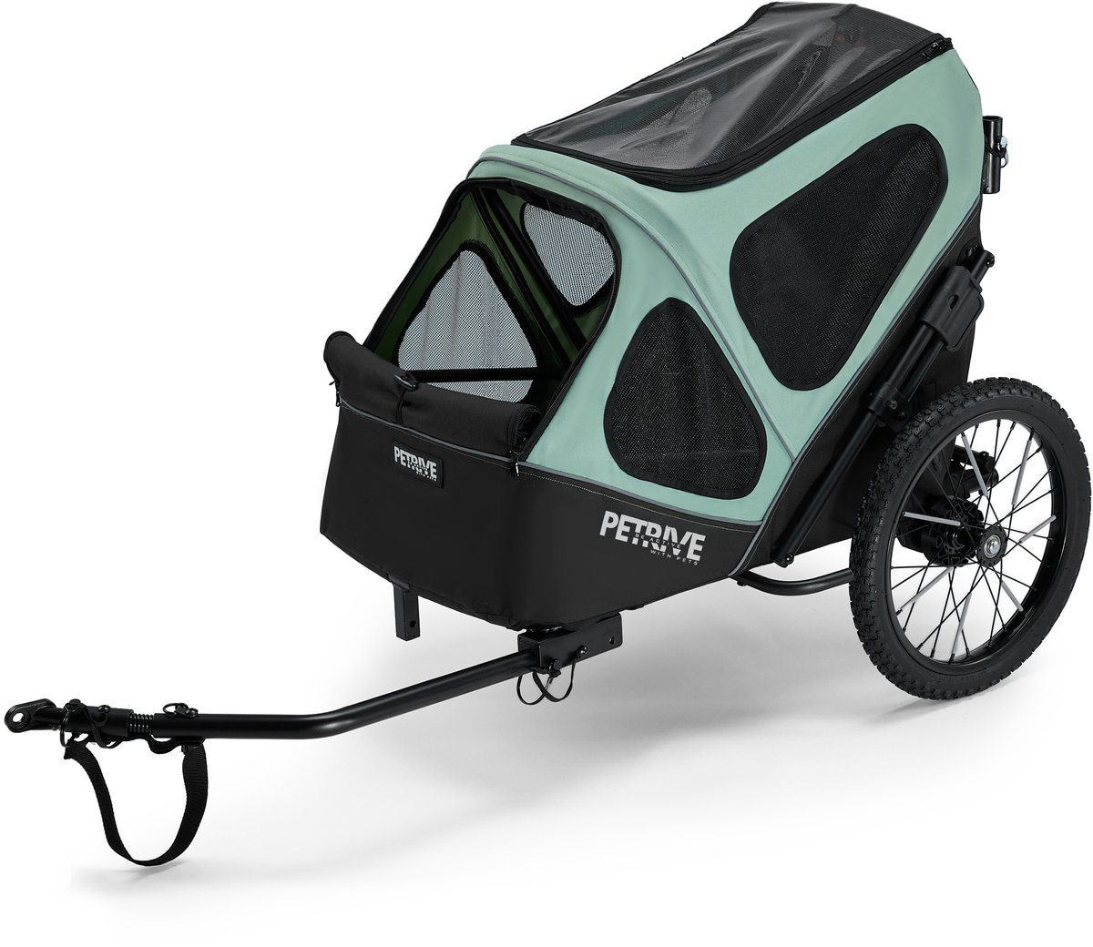 PETRIVE Hondenfietskar 2-in-1 – Opvouwbare Fietskar en Transportkennel – Voor Hond en Kat tot 30 kg – Groen