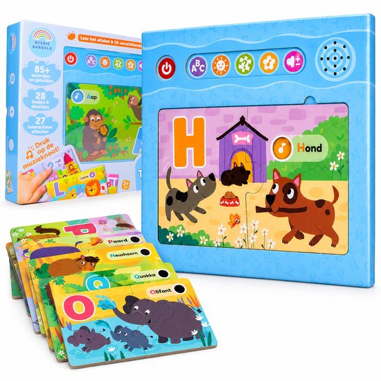 Beebie Babbels Taalbuddy Puzzelvariant | Interactieve Alfabet Puzzel | Leren Praten en Woordjes Leren | Educatief Speelgoed met Dieren en Geluiden