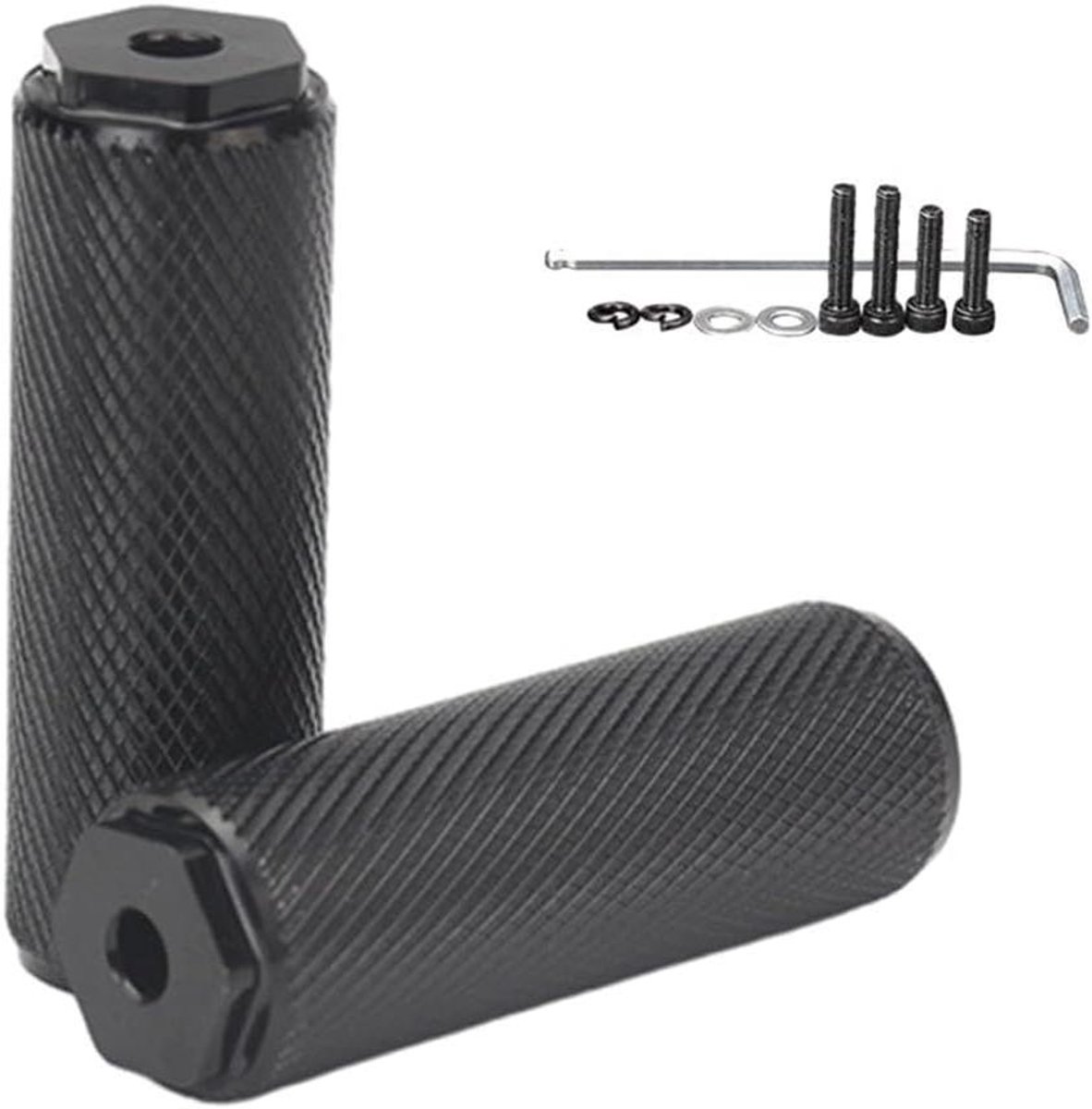 Fiets Voetsteunen - Fiets Haringen - Fiets Stunts - Anti-slip Gekarteld - 75mm - Zwart