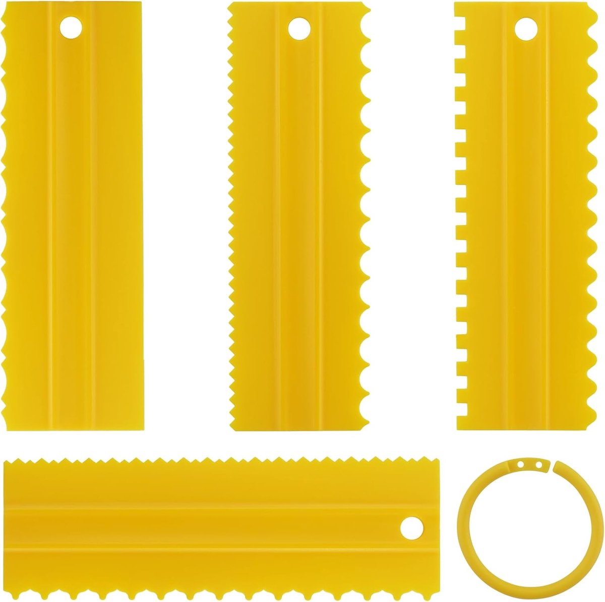 SnelShoppen - 4 Stuks Crème Schraper Botermengsel Gladder Plastic Taart Schraper Voor Botermengsel en Gladde Afwerking DIY Texturen Bak Gereedschap (G