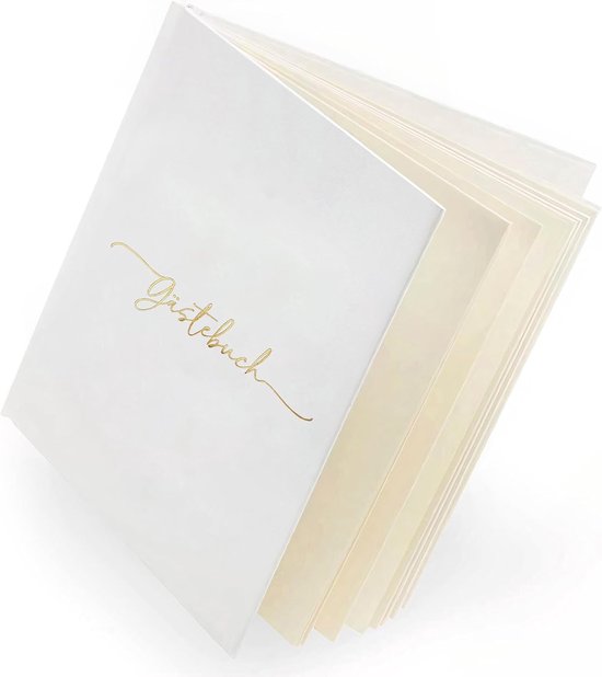 Gastenboek voor bruiloft, 72 pagina's, premium dik papier, het drukt niet door, vintage stijl, met gouden titel - ideaal voor bruiloften, jubilea, verjaardagen, doop — afbeelding 2