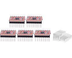 5 Stuks Stappenmotor Driver Module a4988 driver 2oz Koperen PCB met Vergulde Pin Headers, voor Ramps 1.4 A4988 3D-printeraccessoires a4988 stepper driver Accessoires pour imprimante 3D