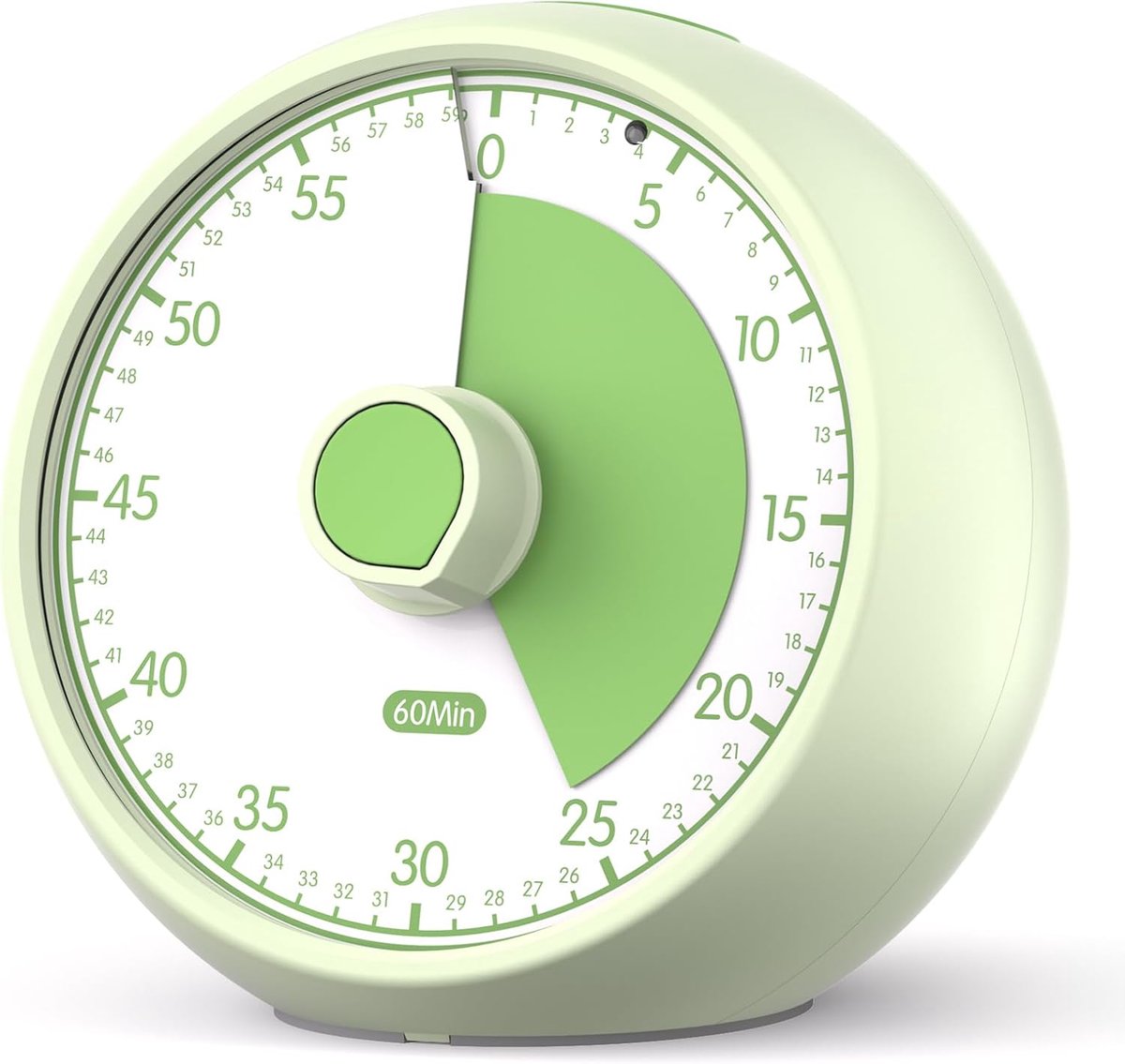 Timer voor Kinderen 60 Min – Stille Analogetimer met Aftel-/Wekfunctie, Concentratiehulpmiddel voor ADHD/Autisme, Tijdmanagement voor Huiswerk, Taken & Keuken (Lichtgroen)