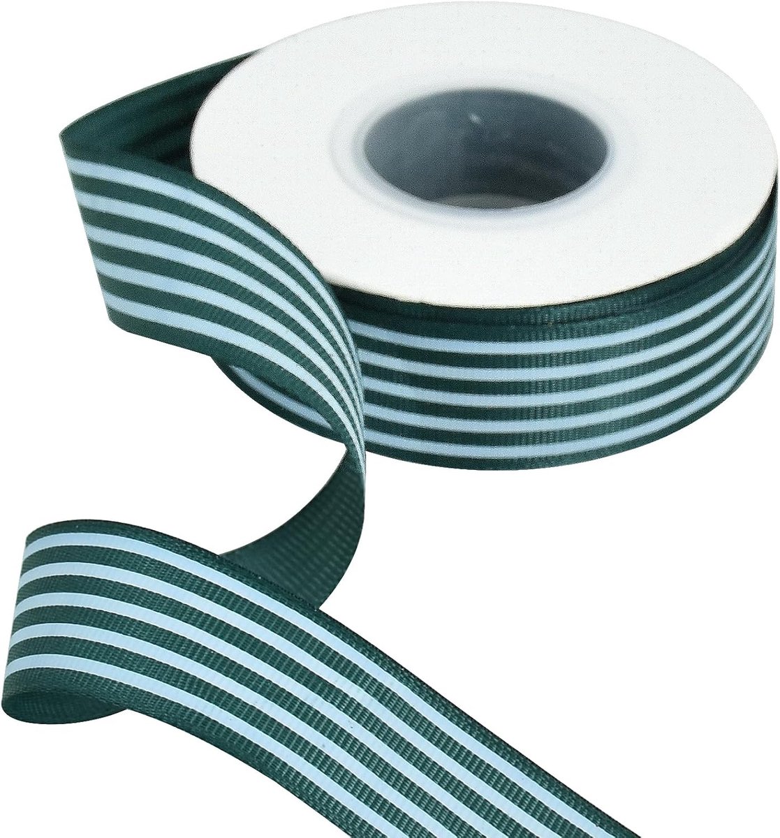 Groen-wit gestreept lint 3,5 cm brede stof grosgrain linten rol voor geschenkverpakking, Valentijnsdag doe-het-zelf haaraccessoires ambachten feest vakantie bruiloft Kerstmis verjaardag
