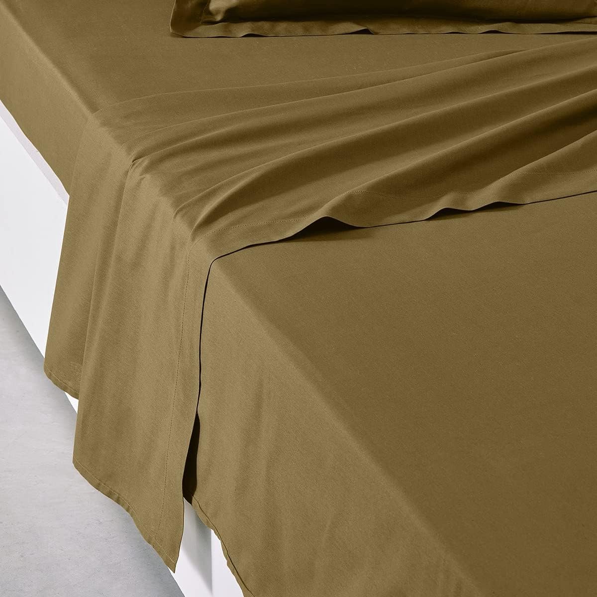 SnelShoppen - Bedlakens voor Tweepersoonsbed, 240 x 300 cm, Katoen, Effen Bruin, Koning, Machinewasbaar, Oeko Tex, Ideaal voor Thuis of Logeren
