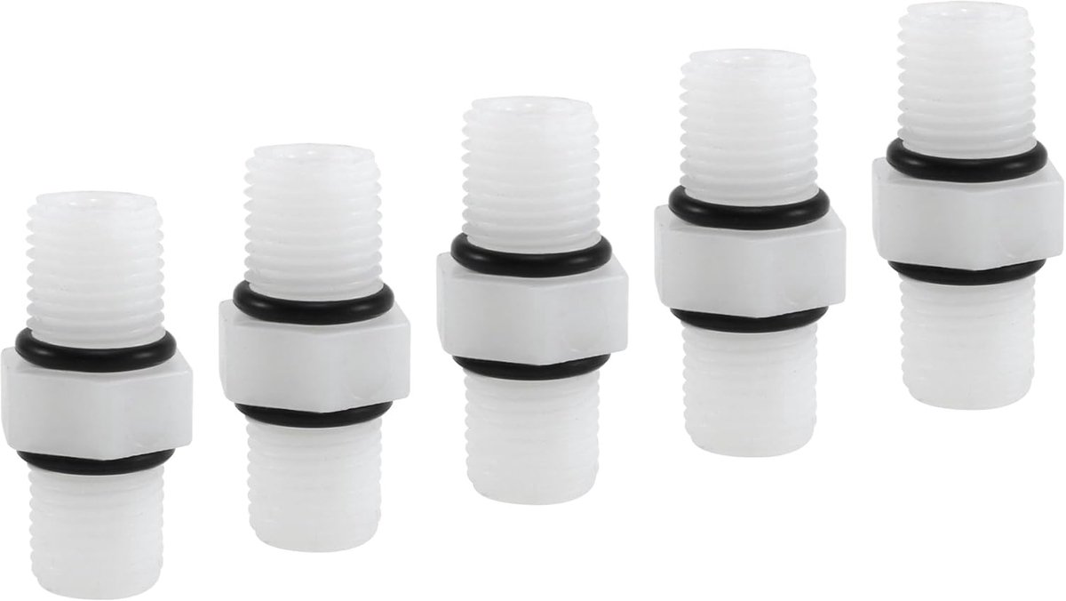sourcing map 5 stuks slang buisverbinding OD snelkoppeling buisschroefverbindingen waterfilter aansluitingen voor RO omgekeerde osmose-installatie recht, 1/4 inch BSP-stekker