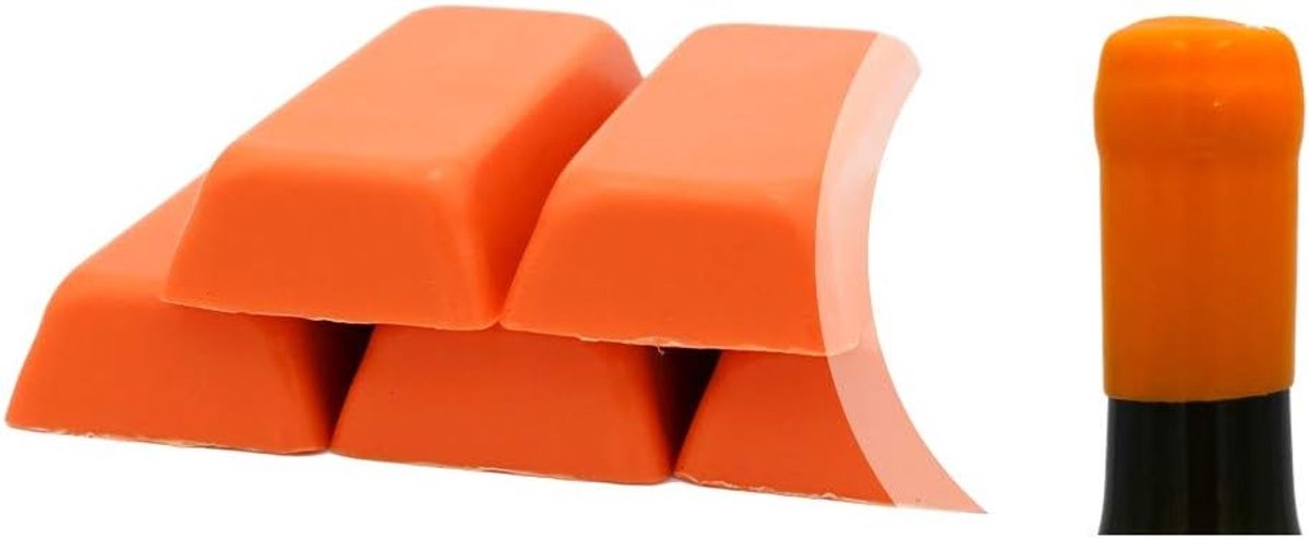 verpakking schellak oranje 500 g of zachte zegelwas voor het verzegelen van wijnflessen, bier, jenever en likeuren (oranje-01)