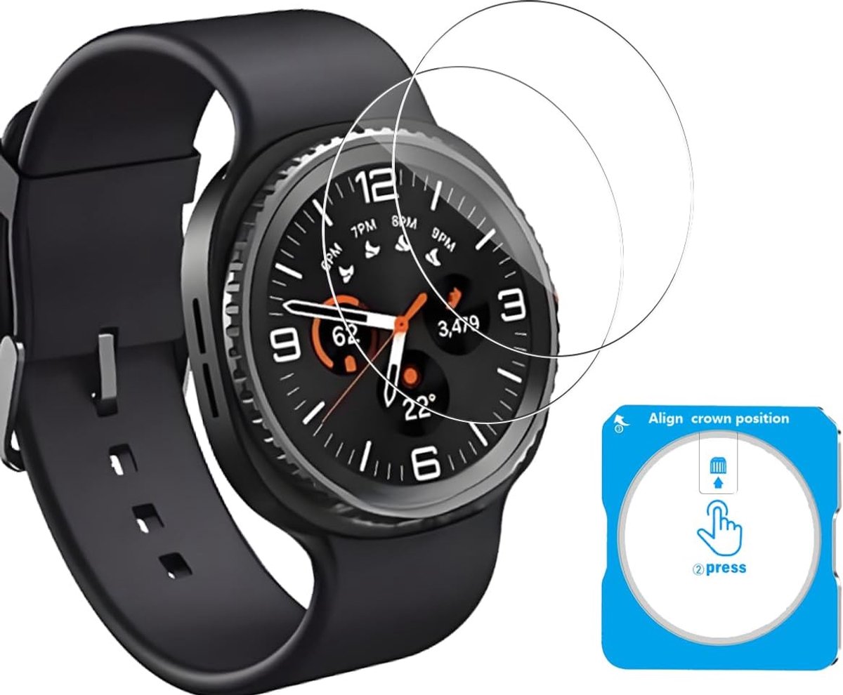 glas voor Samsung Galaxy Watch 8 44 mm displaybescherming, 2 stuks, 9H hardheid gehard glas, zonder luchtbellen/hoge definitie displaybescherming voor Galaxy Watch 8 44 mm