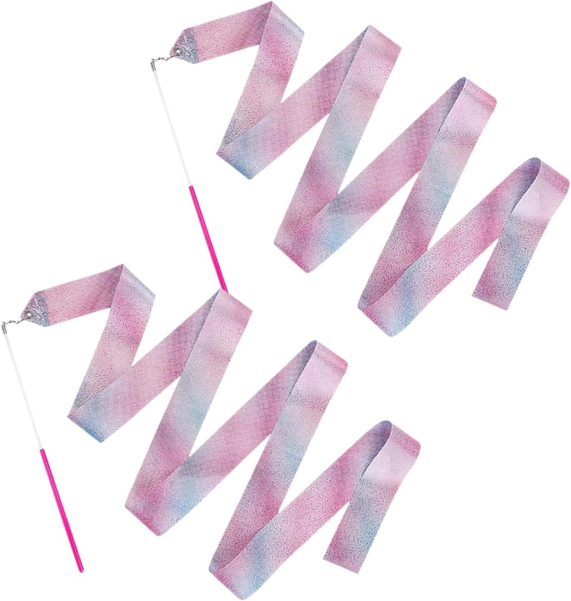 2 m ritmische banden, gymnastiekband, dansbanden, ritmische gymnastiekband, met antislip grip, voor ritmische sportgymnastiek, circus, wedstrijden, ballerinaaccessoires, lengte, 2 stuks