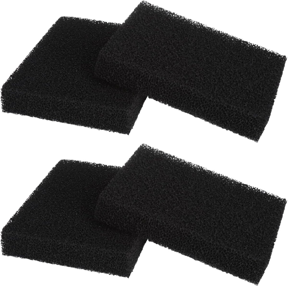 koolfilter, 4 stuks, sponsfilter, 128 x 99 x 22 mm, grove poriën, filtermatten voor geurcontrole en waterzuivering, vervangingsfilter voor aquaria, vijvers en filterboxen