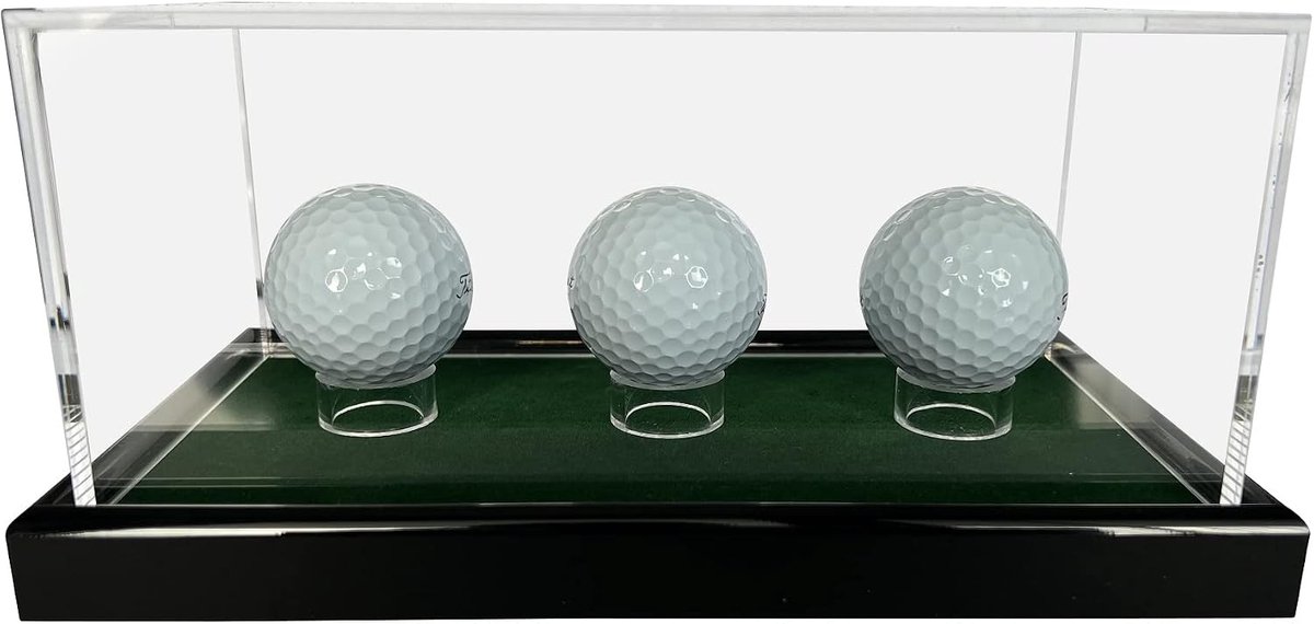 universele acryl vitrine 22 x 12 x 10,5 cm / showcase / display case met donkergroen fluweel bijvoorbeeld voor modelauto, tennisbal, baseball, 3 golfballen, figuren, modellen, horloges