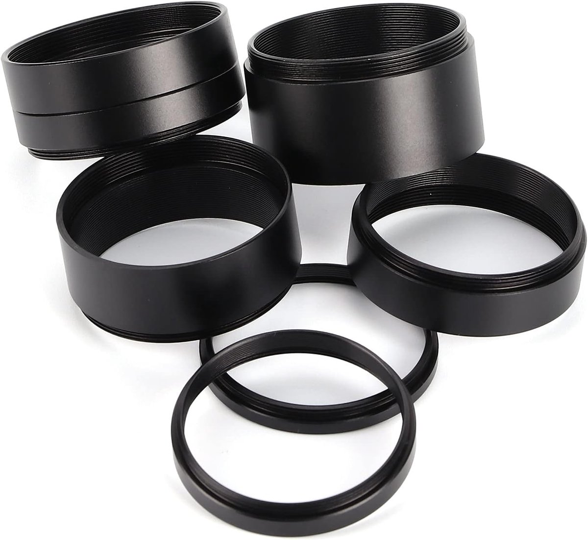 Spacer Ringen Fotografie Verlengbuizen Zwart Aluminium Legering 8 Stuks Set 3 5 7 10 12 15 20 30mm Lens Adapter Ring Verlengbuis Astronomische Telescoop Accessoire