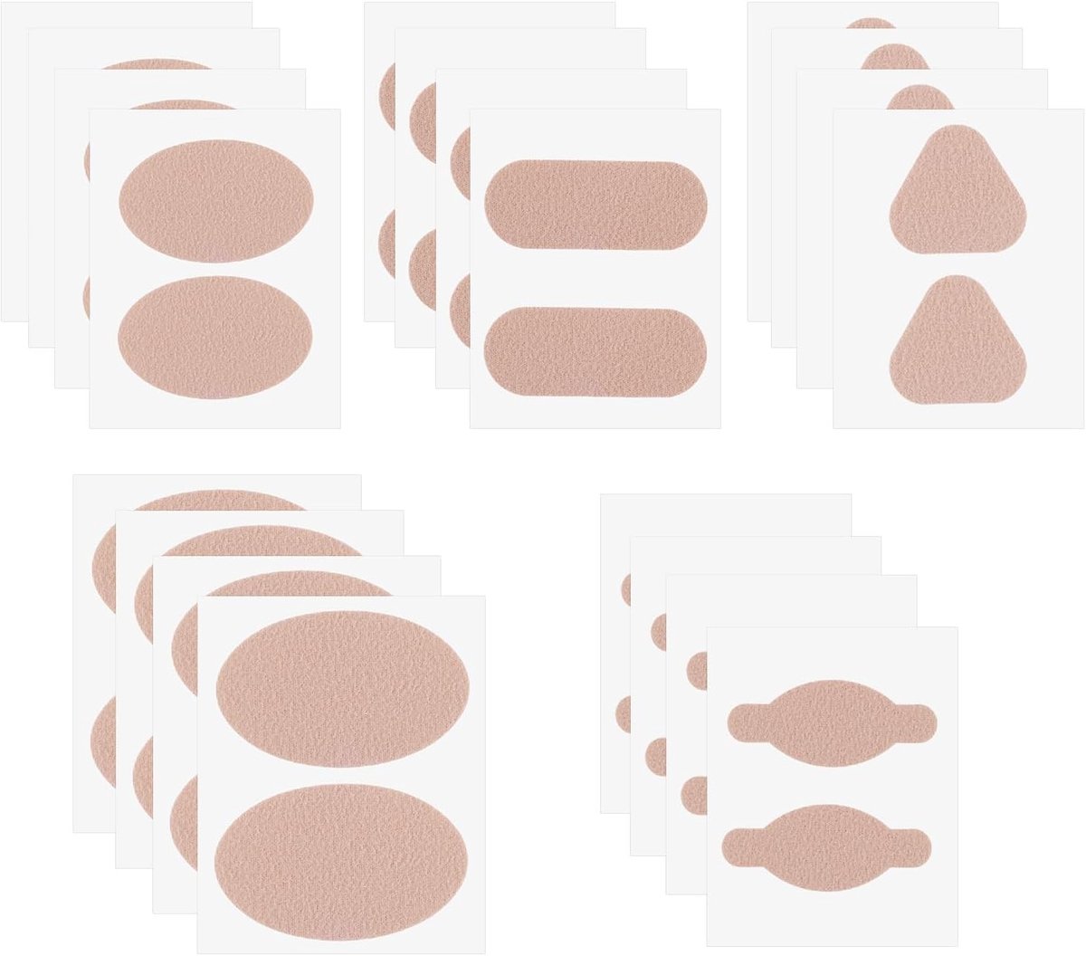 Moleskin-Kleefpads voor Voeten, Voorgesneden Blaarpreventietapes van Fleecestof voor Tenen Hielen van Schoenen Onmisbaar Bij Hardlopen Wandelen Dagelijks Gebruik en Reizen (Lichtbruin)