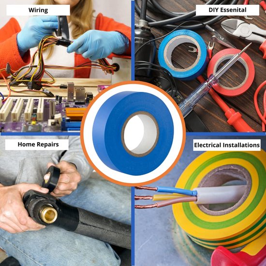 Blauwe Elektro Isolatieband van pvc, 19mm x 20m, Sterk Broodje van Band — afbeelding 3