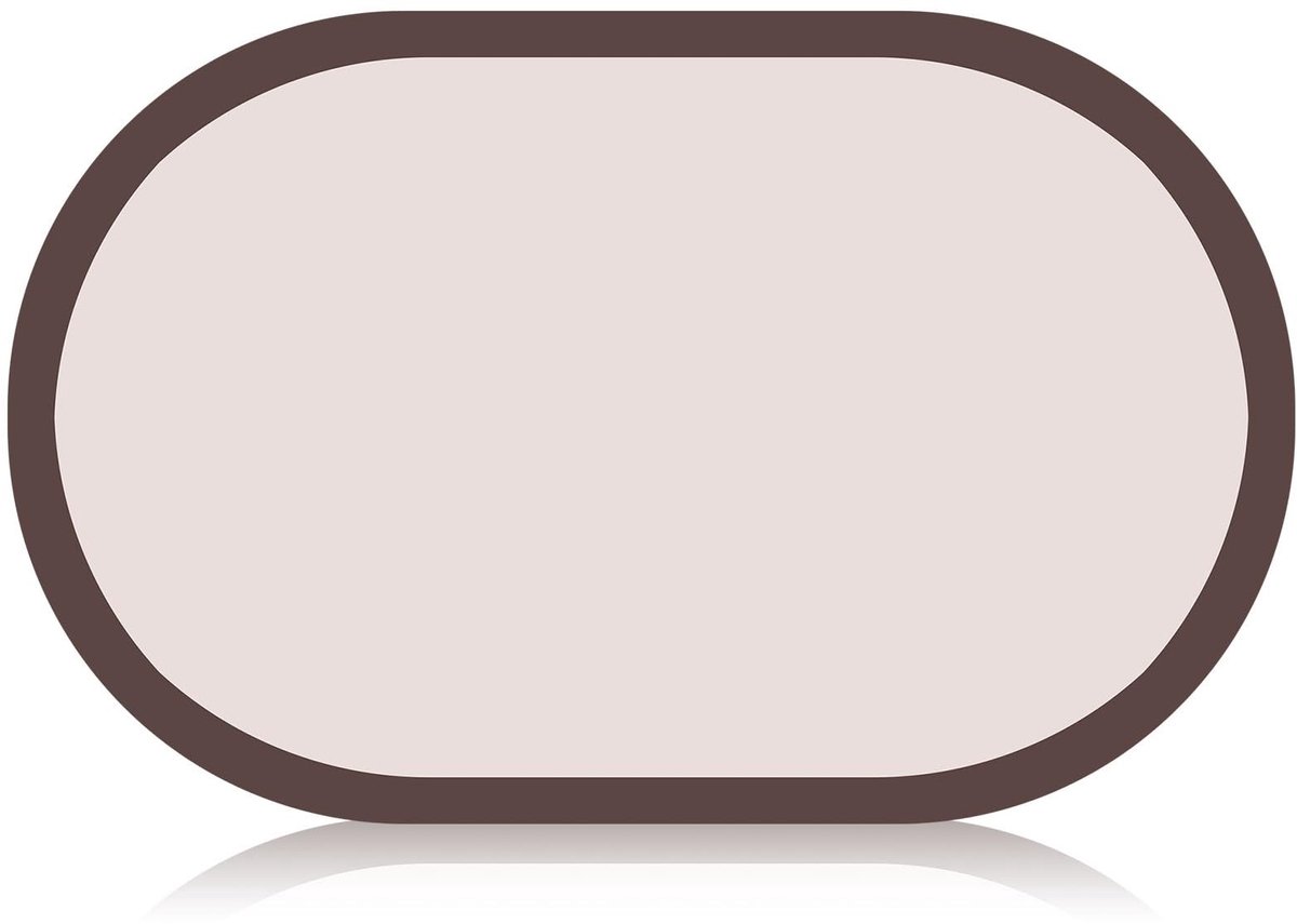 Omgoods - Absorbente Badmat met Antislip, Ovaal Beige Bruin