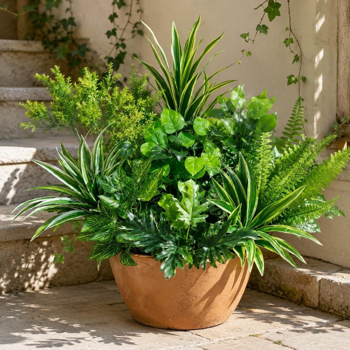 Omgoods - Set van 10 Kunstmatige Groene Planten voor Decoratie