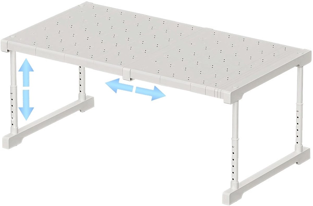 Omgoods - Verstelbaar Keukenkast Plank met Stapelbare Functie en Robuuste Constructie