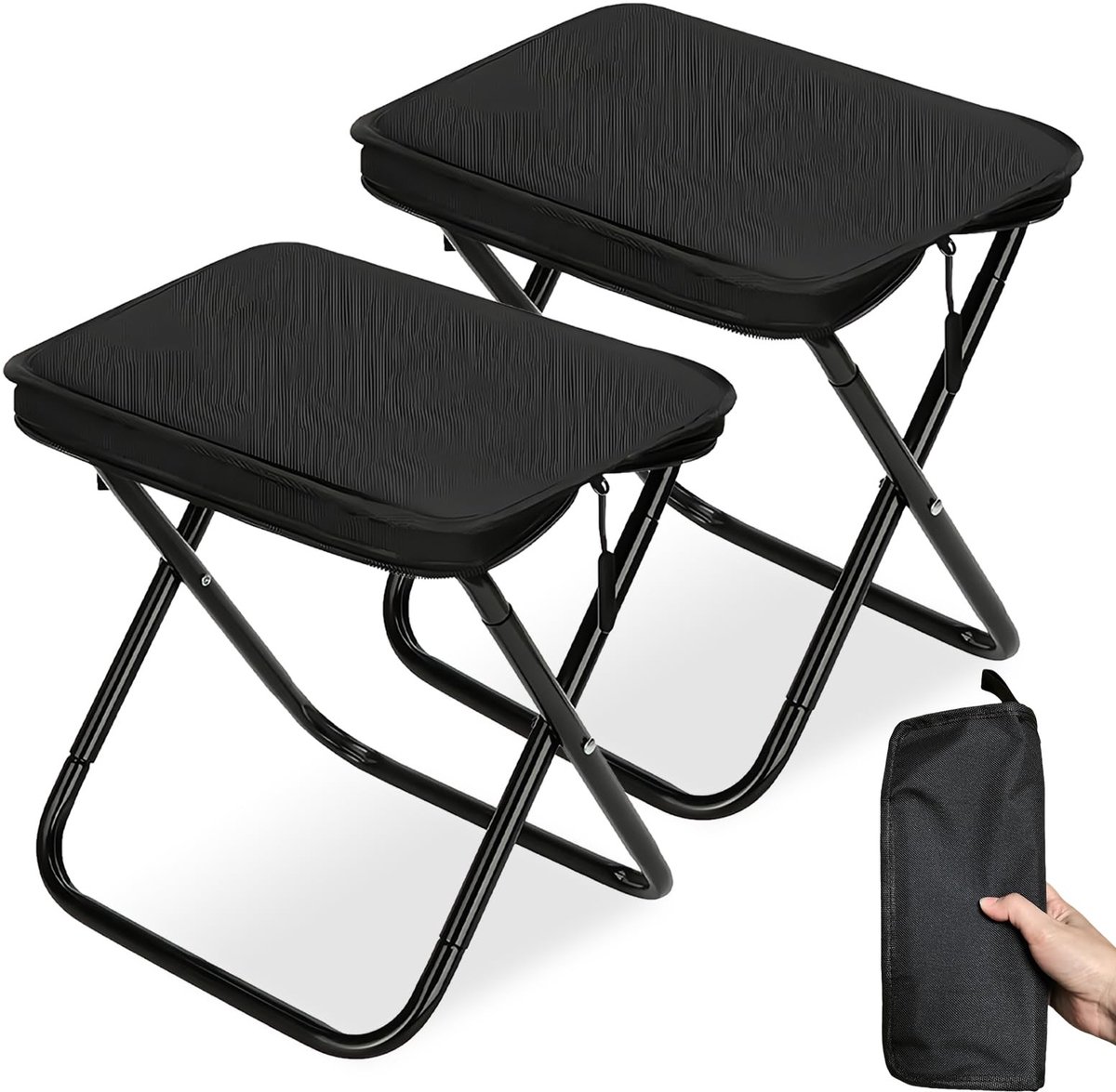 Omgoods - Draagbare Opvouwbare Campingkruk - Ultralichte Mini Kruk voor Reizen en Buitenactiviteiten