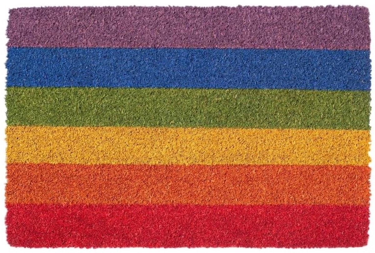 Omgoods - Regenboog Welkomstmat van Kokos, 60 x 40cm